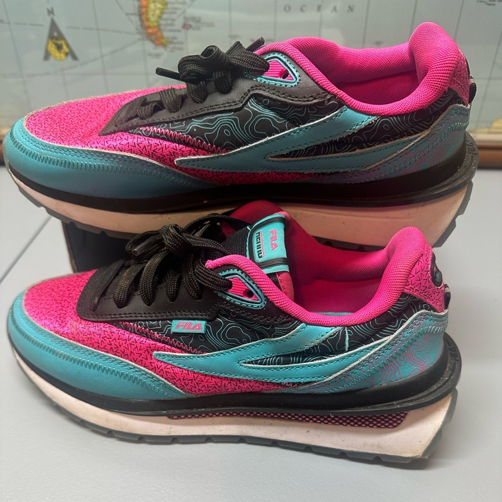 Fila Pink and Blue Retro Sneakers